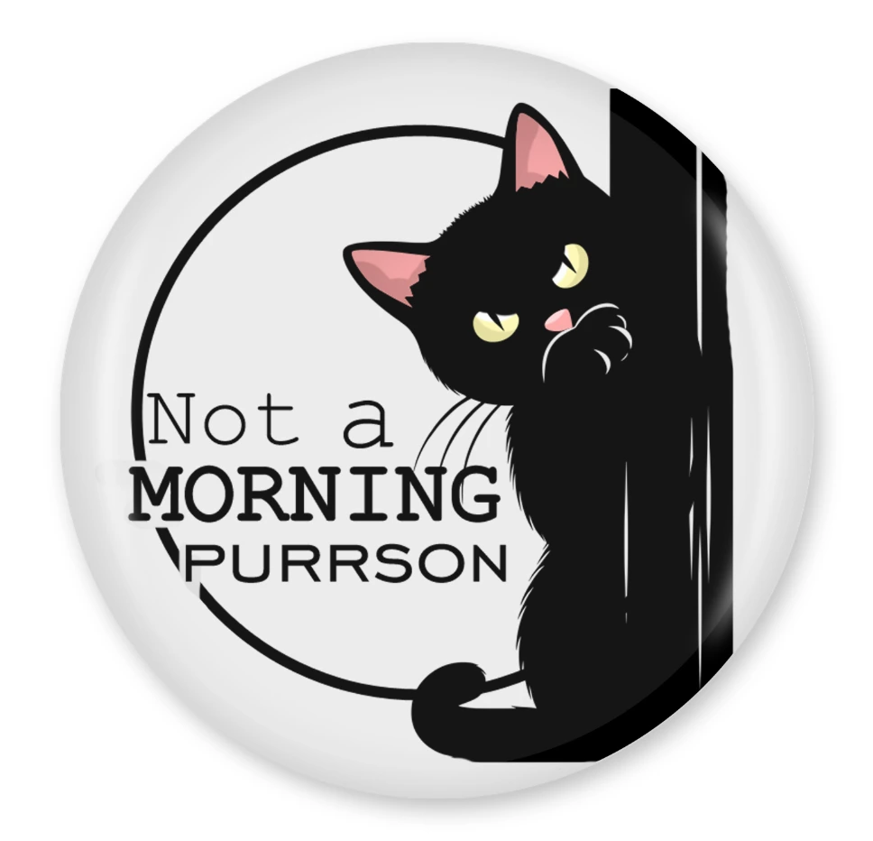 Not A Morning Purrson 58mm Pinback Button