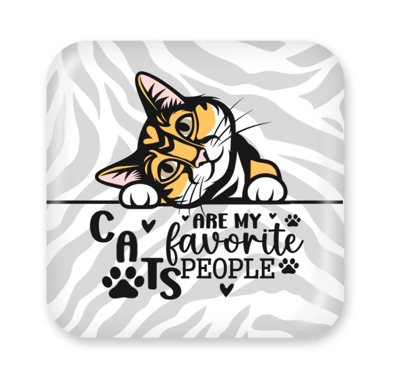 Cats Are My Favorite People 50mm Square Magnet