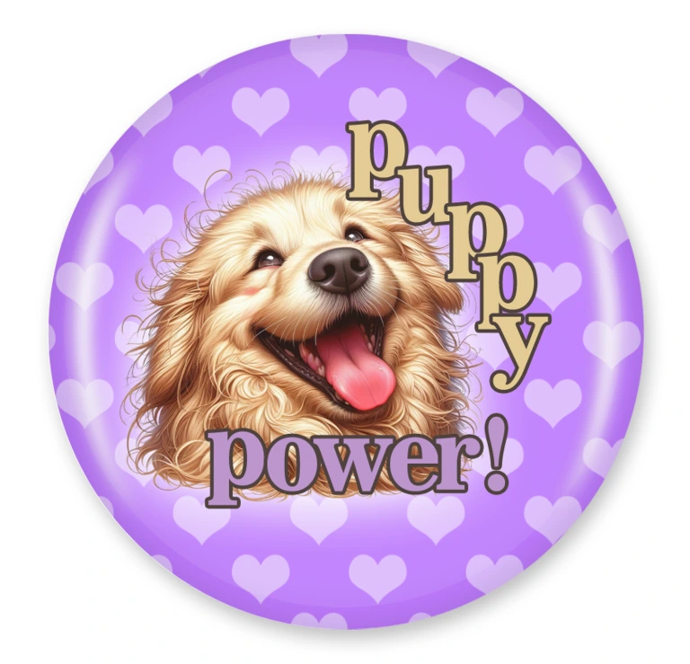 Puppy Power! 58mm Pinback Button