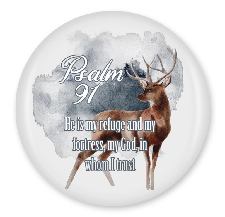 Masculine Psalm 91 58mm Pinback Button